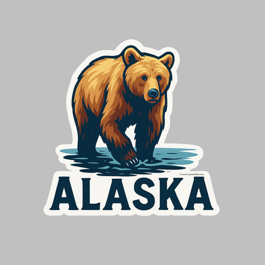 Low Tide - Alaska Brown Bear Premium Sticker