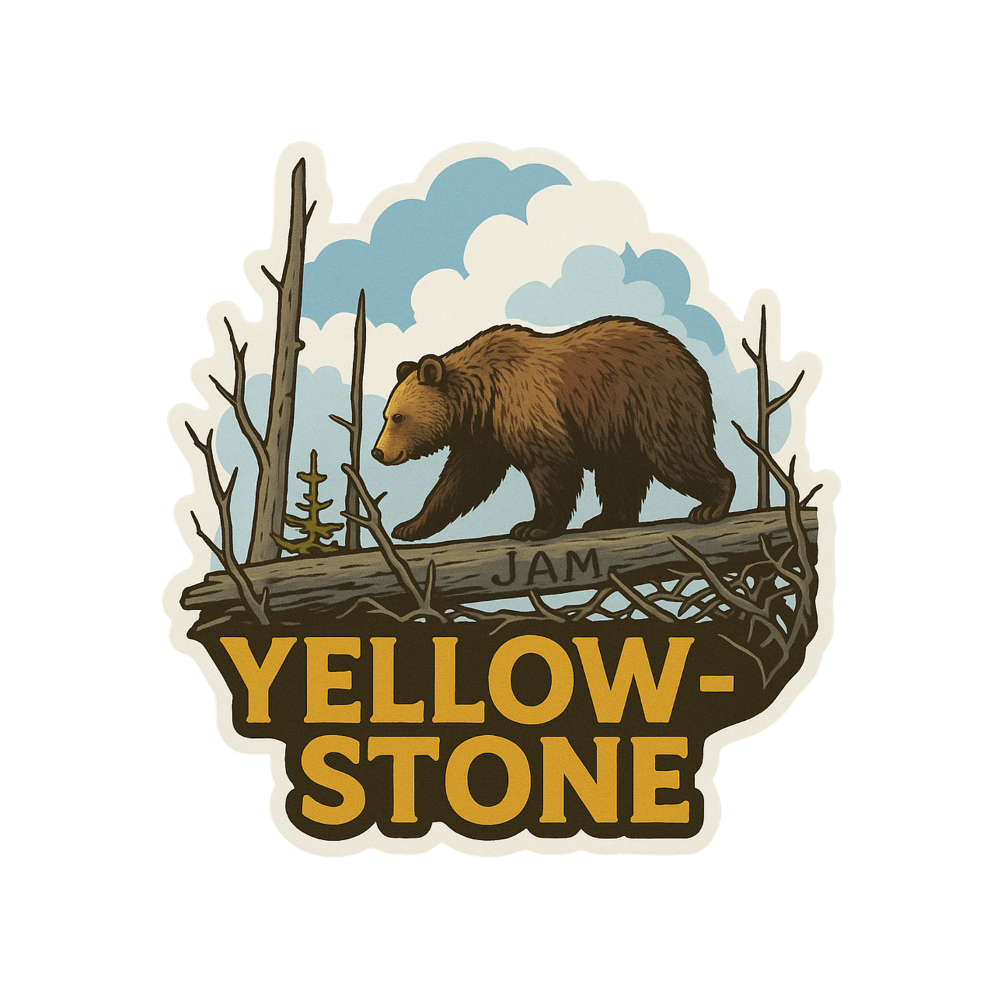 Yellowstone Grizzly - Jam Premium Sticker